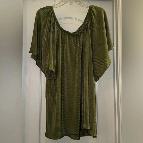 Roz&Ali Pleated off the Shoulder Blouse - Picture 1 of 6